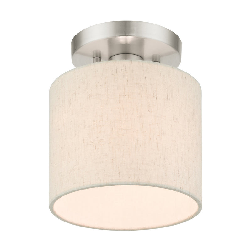 Livex Lighting 49807-91 One Light Semi Flush Mount, Brushed Nickel