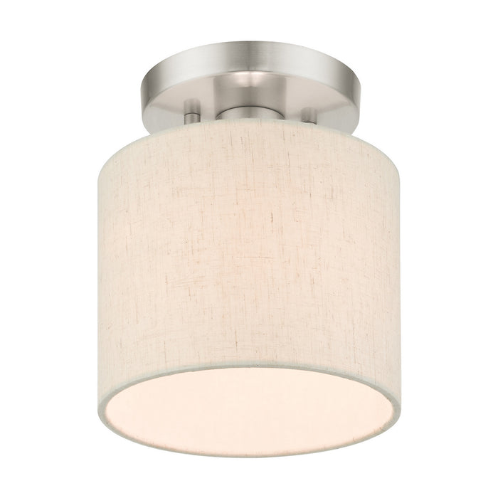 Livex Lighting 49807-91 One Light Semi Flush Mount, Brushed Nickel