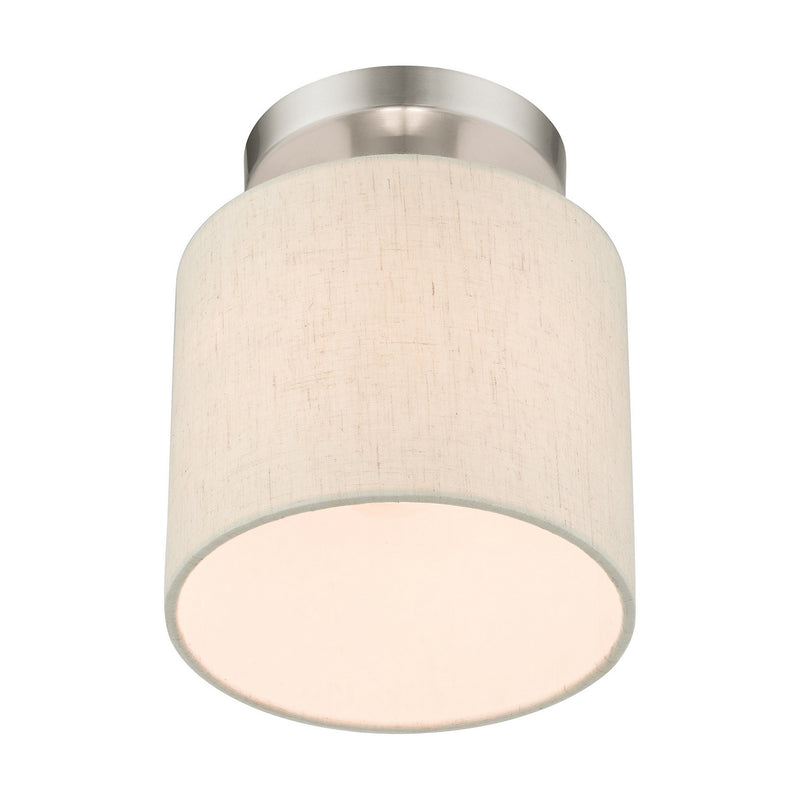 Livex Lighting 49807-91 One Light Semi Flush Mount, Brushed Nickel