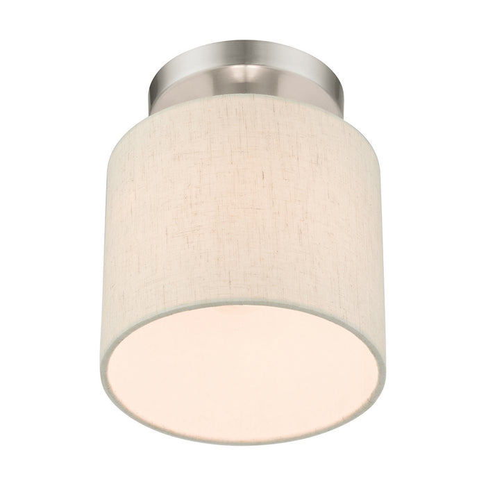Livex Lighting 49807-91 One Light Semi Flush Mount, Brushed Nickel