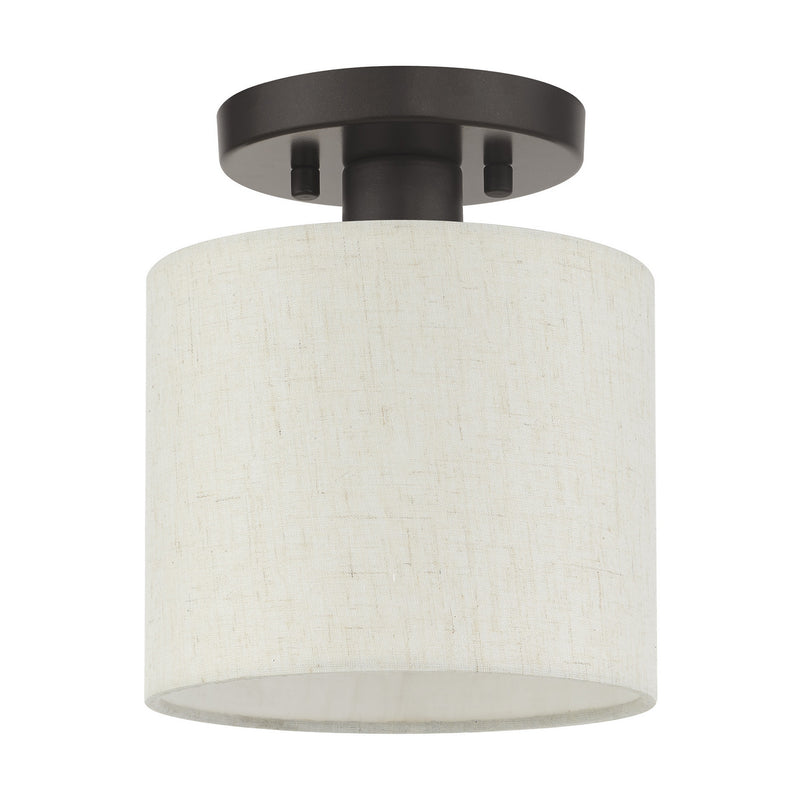 Livex Lighting 49807-92 One Light Semi Flush Mount, English Bronze