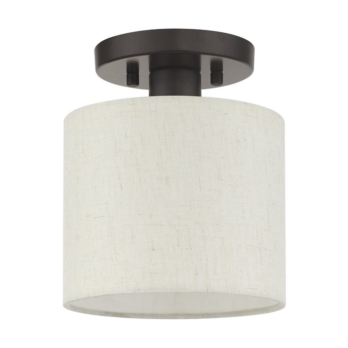 Livex Lighting 49807-92 One Light Semi Flush Mount, English Bronze