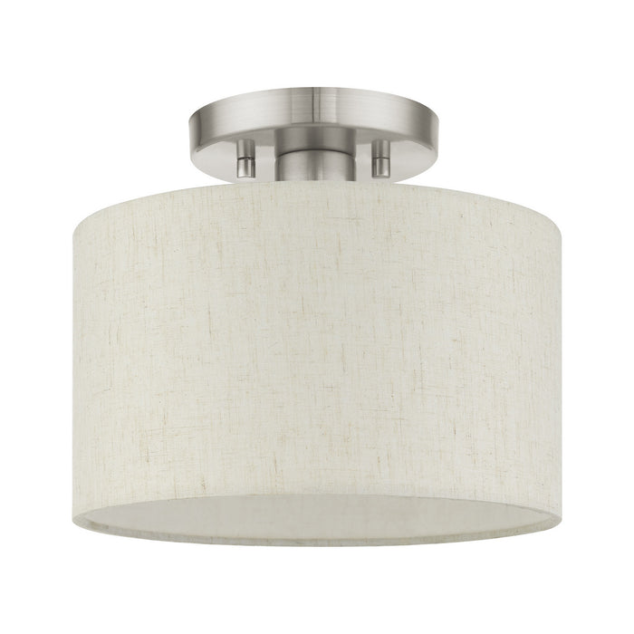 Livex Lighting 49808-91 One Light Semi Flush Mount, Brushed Nickel