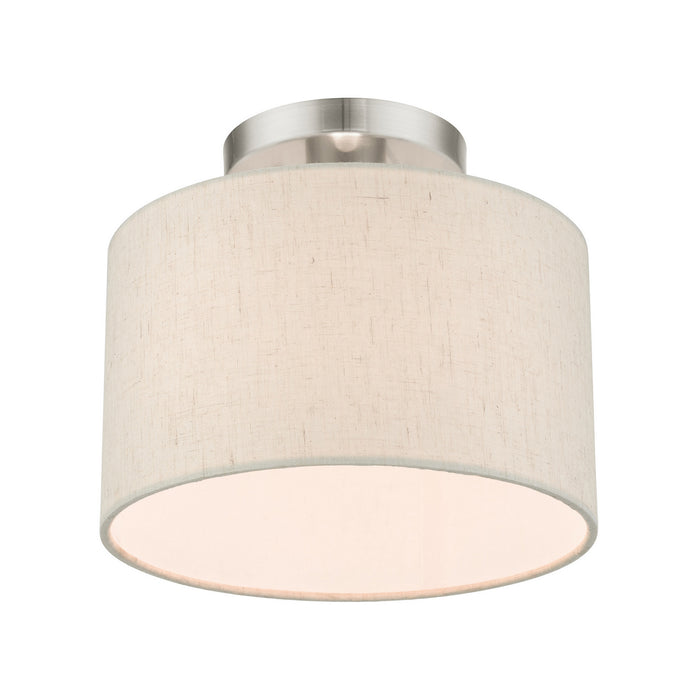 Livex Lighting 49808-91 One Light Semi Flush Mount, Brushed Nickel