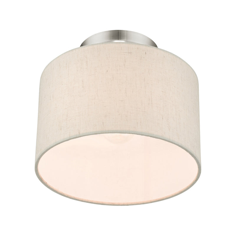 Livex Lighting 49808-91 One Light Semi Flush Mount, Brushed Nickel