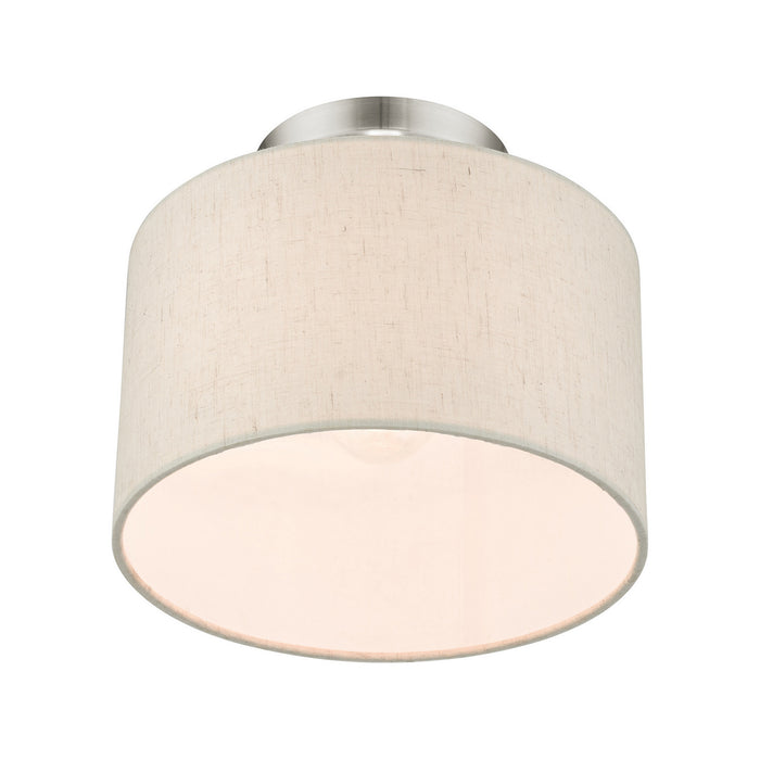 Livex Lighting 49808-91 One Light Semi Flush Mount, Brushed Nickel