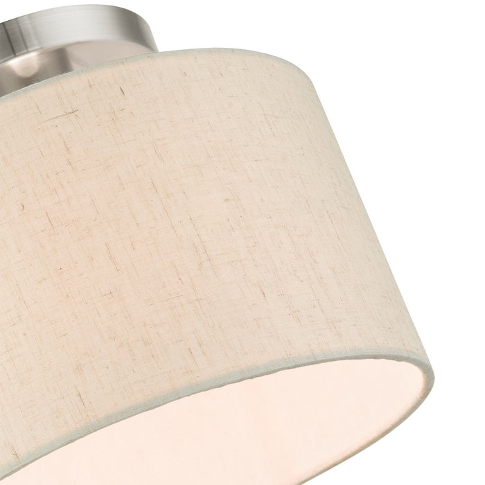 Livex Lighting 49808-91 One Light Semi Flush Mount, Brushed Nickel