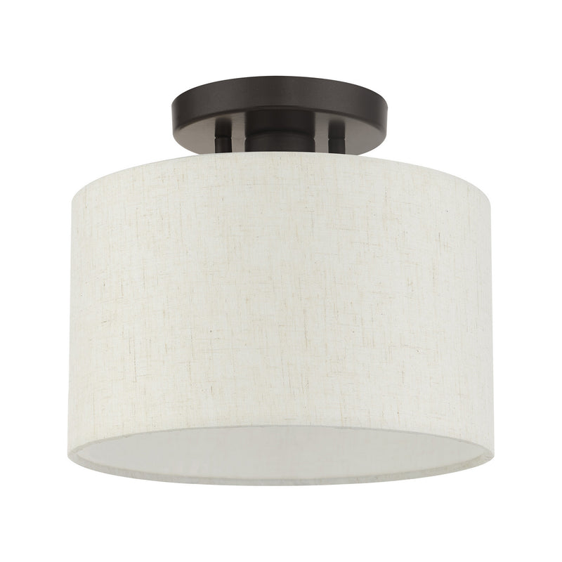 Livex Lighting 49808-92 One Light Semi Flush Mount, English Bronze