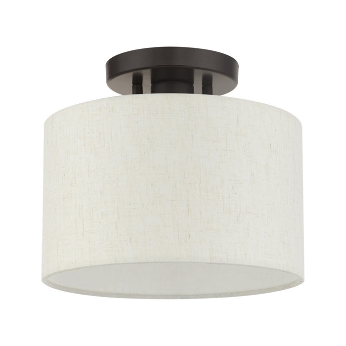Livex Lighting 49808-92 One Light Semi Flush Mount, English Bronze