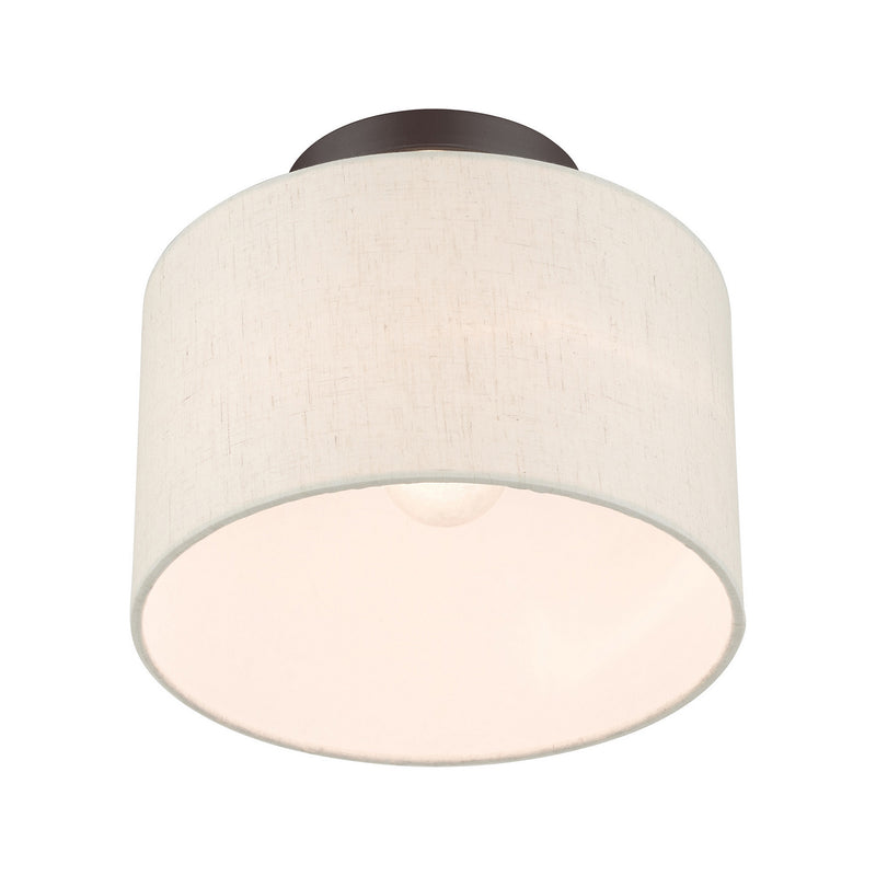Livex Lighting 49808-92 One Light Semi Flush Mount, English Bronze