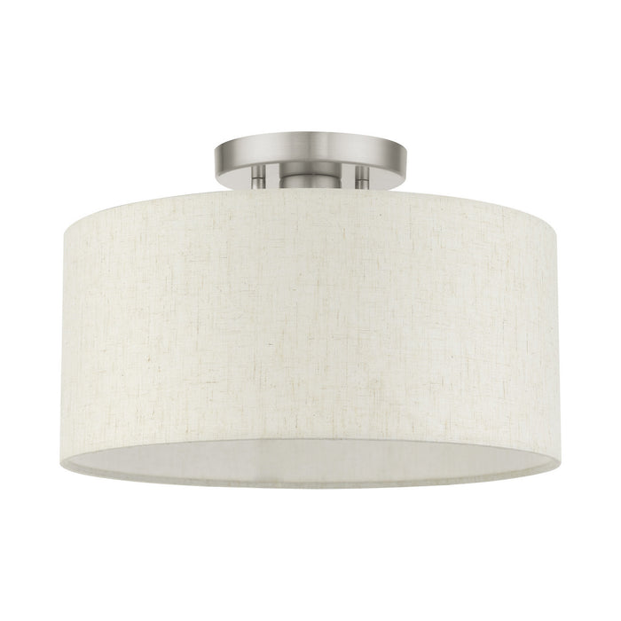 Livex Lighting 49809-91 One Light Semi Flush Mount, Brushed Nickel