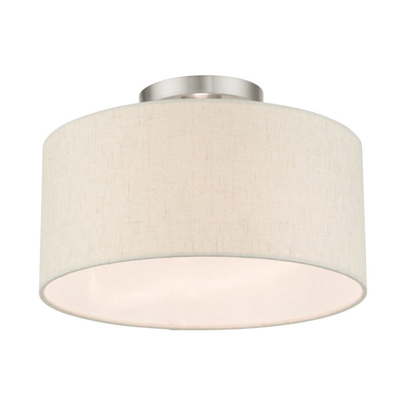 Livex Lighting 49809-91 One Light Semi Flush Mount, Brushed Nickel