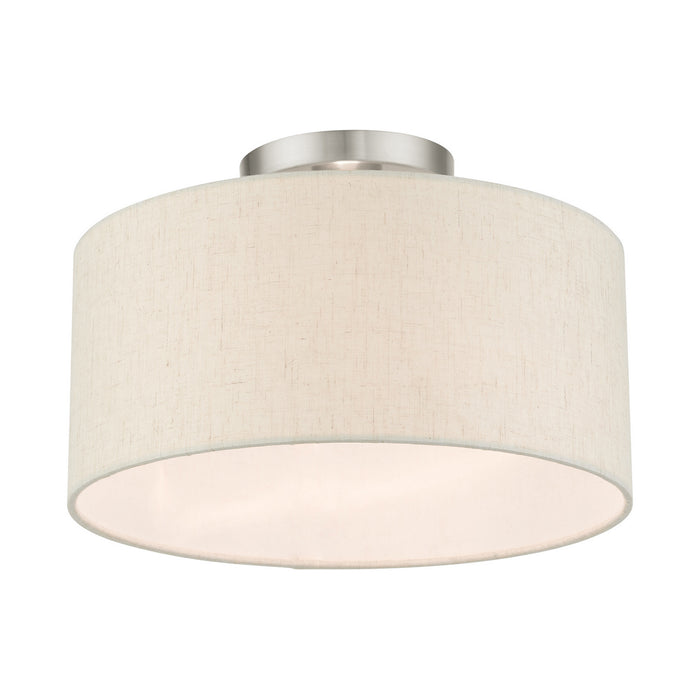 Livex Lighting 49809-91 One Light Semi Flush Mount, Brushed Nickel