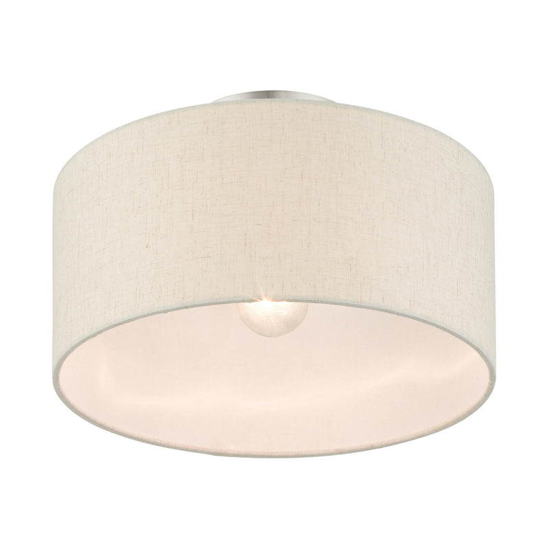 Livex Lighting 49809-91 One Light Semi Flush Mount, Brushed Nickel