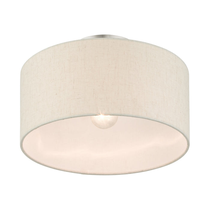 Livex Lighting 49809-91 One Light Semi Flush Mount, Brushed Nickel