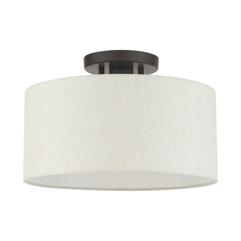 Livex Lighting 49809-92 One Light Semi Flush Mount, English Bronze