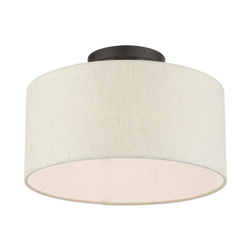 Livex Lighting 49809-92 One Light Semi Flush Mount, English Bronze
