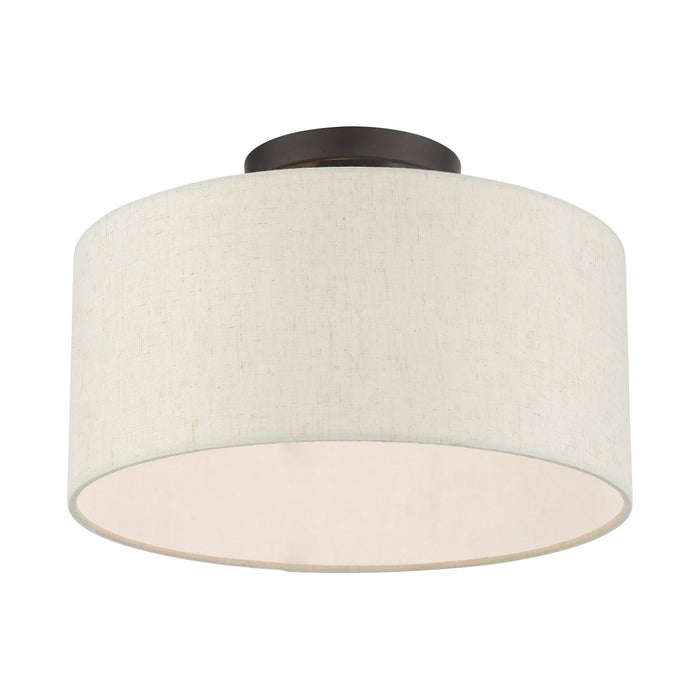 Livex Lighting 49809-92 One Light Semi Flush Mount, English Bronze