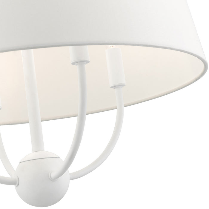 Livex Lighting 49844-03 Four Light Chandelier, White