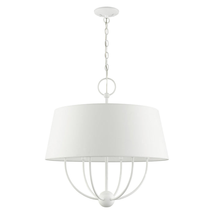 Livex Lighting 49846-03 Six Light Chandelier, White