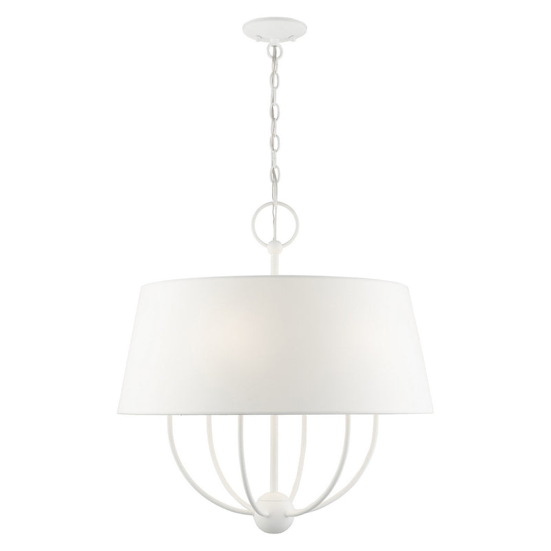 Livex Lighting 49846-03 Six Light Chandelier, White