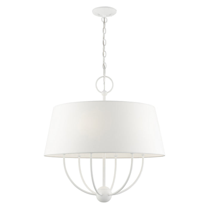 Livex Lighting 49846-03 Six Light Chandelier, White