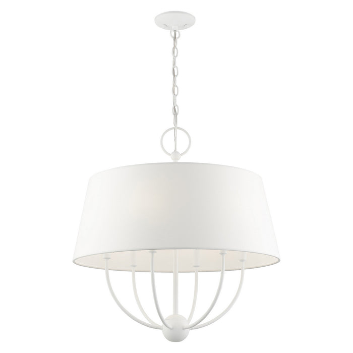 Livex Lighting 49846-03 Six Light Chandelier, White