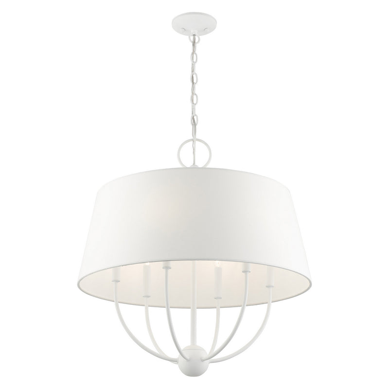 Livex Lighting 49846-03 Six Light Chandelier, White