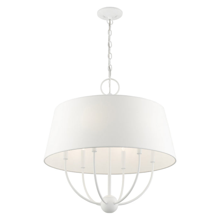 Livex Lighting 49846-03 Six Light Chandelier, White