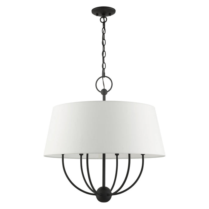 Livex Lighting 49846-04 Six Light Chandelier, Black