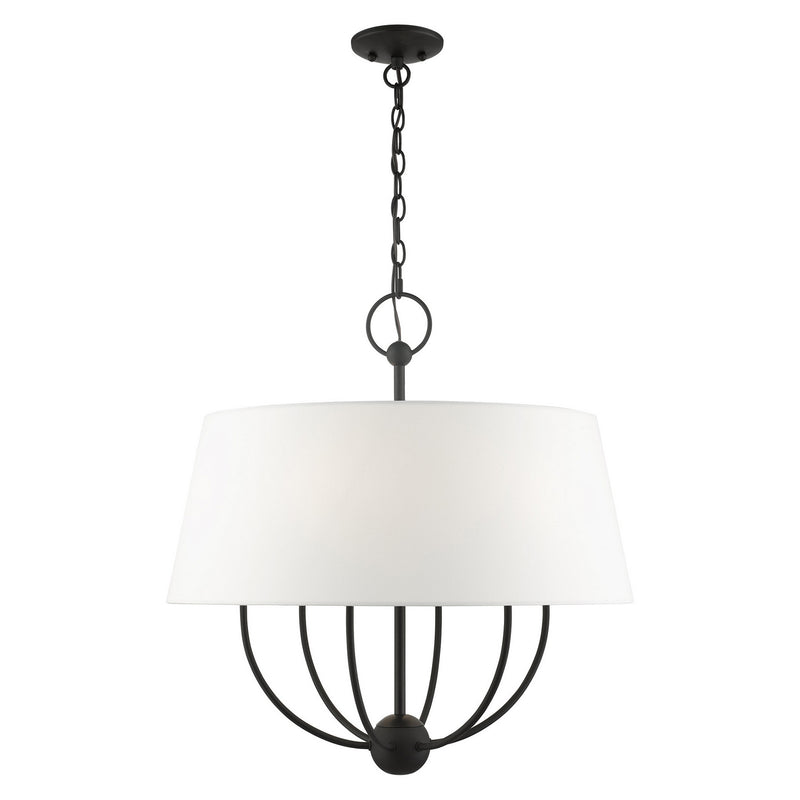 Livex Lighting 49846-04 Six Light Chandelier, Black