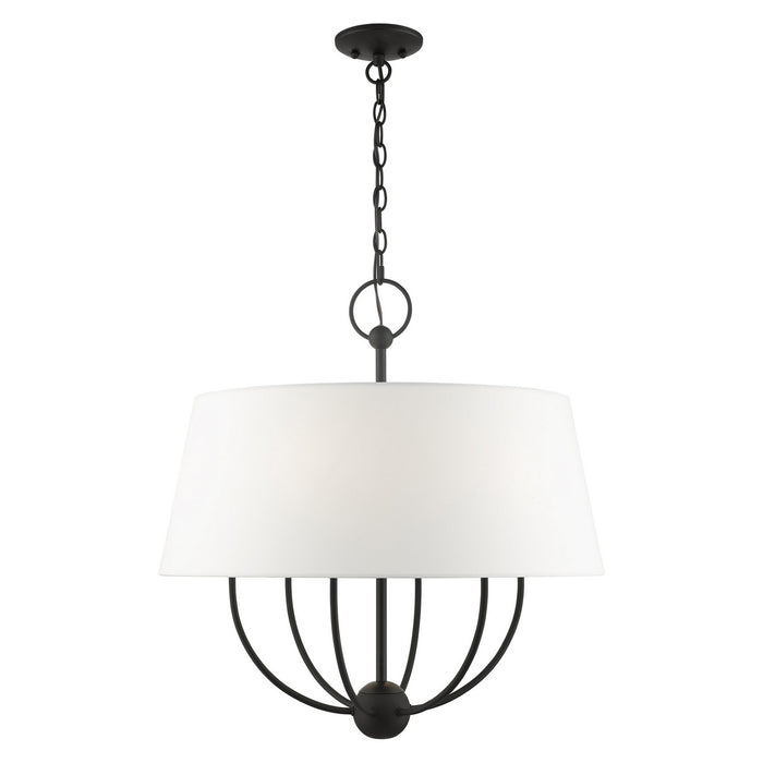 Livex Lighting 49846-04 Six Light Chandelier, Black