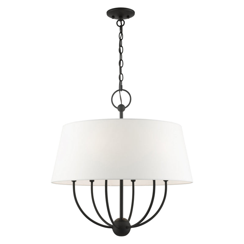 Livex Lighting 49846-04 Six Light Chandelier, Black