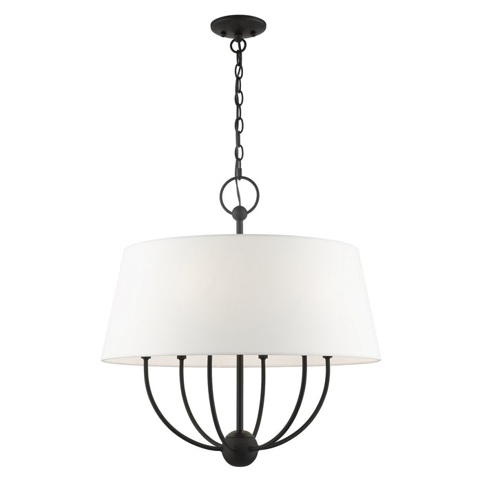 Livex Lighting 49846-04 Six Light Chandelier, Black