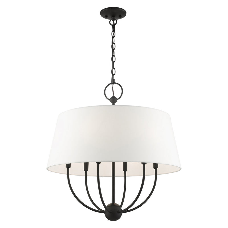 Livex Lighting 49846-04 Six Light Chandelier, Black