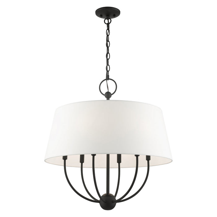 Livex Lighting 49846-04 Six Light Chandelier, Black