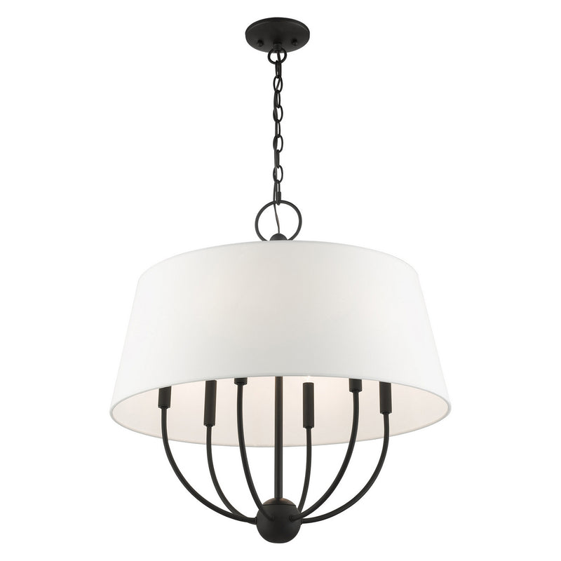 Livex Lighting 49846-04 Six Light Chandelier, Black