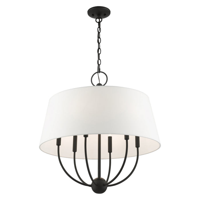 Livex Lighting 49846-04 Six Light Chandelier, Black