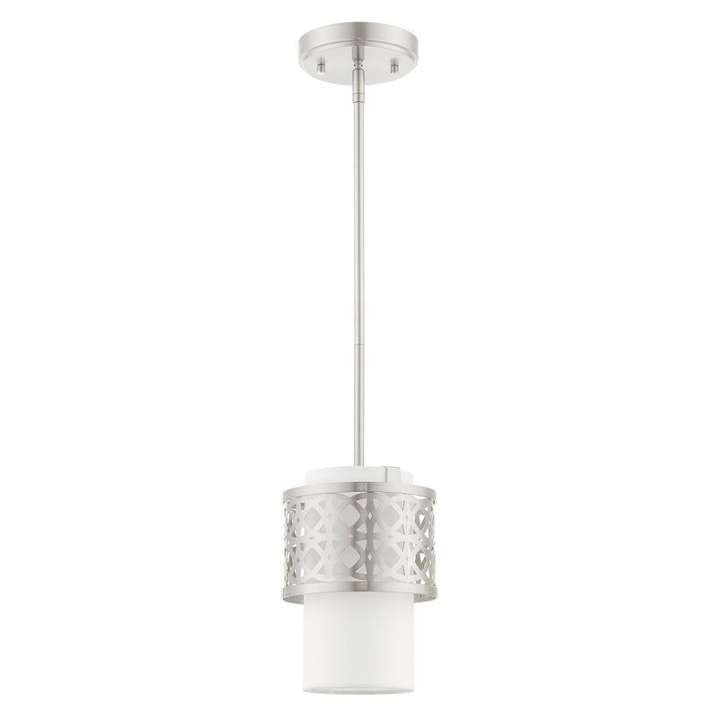 Livex Lighting 49861-91 One Light Mini Pendant, Brushed Nickel