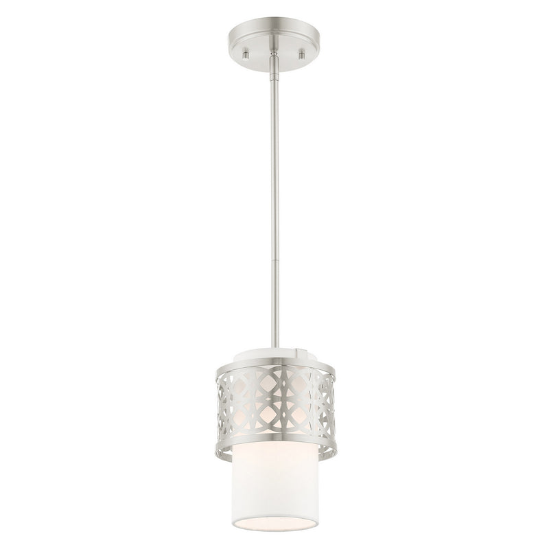 Livex Lighting 49861-91 One Light Mini Pendant, Brushed Nickel
