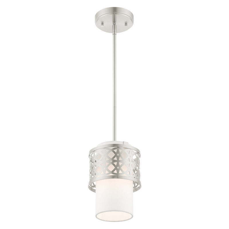 Livex Lighting 49861-91 One Light Mini Pendant, Brushed Nickel