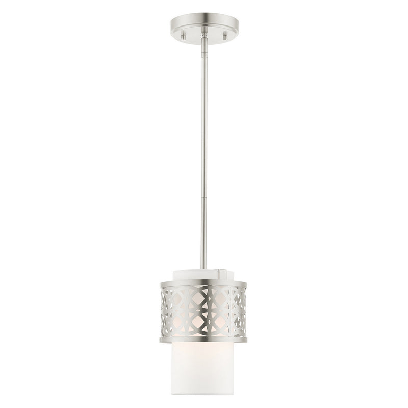 Livex Lighting 49861-91 One Light Mini Pendant, Brushed Nickel