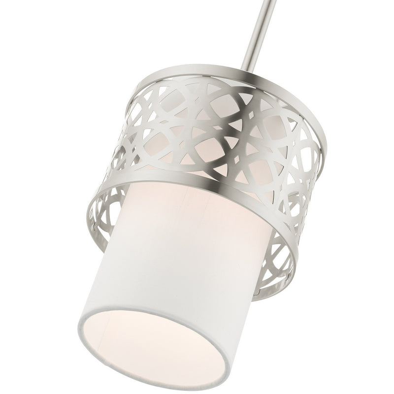 Livex Lighting 49861-91 One Light Mini Pendant, Brushed Nickel