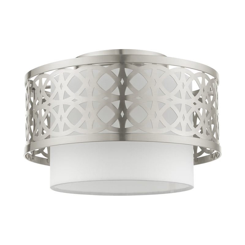 Livex Lighting 49862-91 One Light Semi Flush Mount, Brushed Nickel