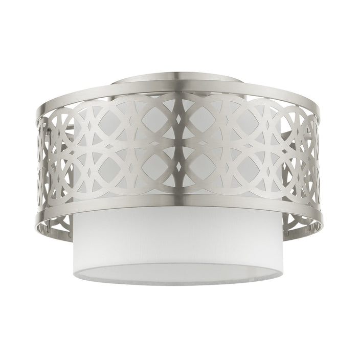 Livex Lighting 49862-91 One Light Semi Flush Mount, Brushed Nickel