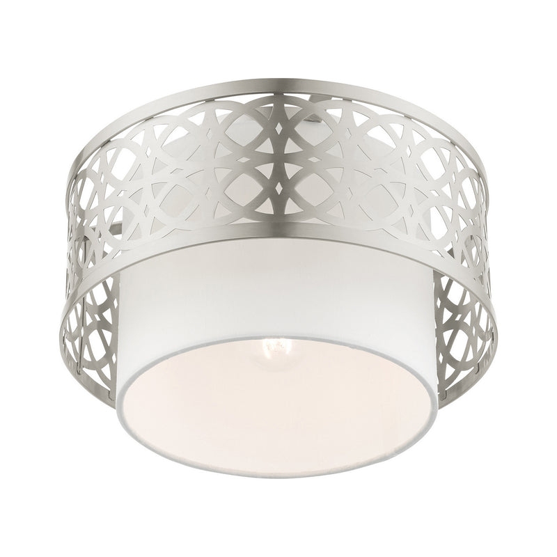 Livex Lighting 49862-91 One Light Semi Flush Mount, Brushed Nickel