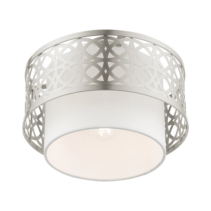 Livex Lighting 49862-91 One Light Semi Flush Mount, Brushed Nickel