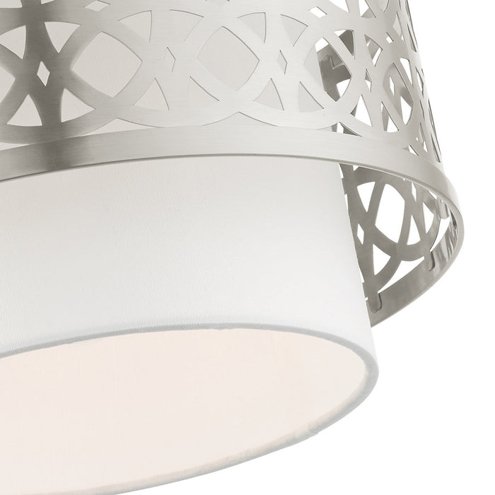 Livex Lighting 49862-91 One Light Semi Flush Mount, Brushed Nickel