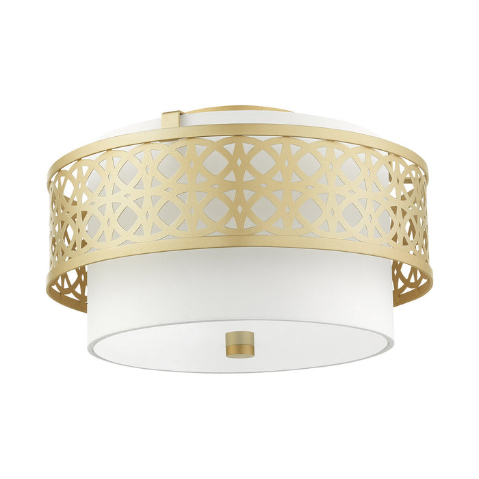 Livex Lighting 49863-33 Three Light Semi Flush Mount, Soft Gold