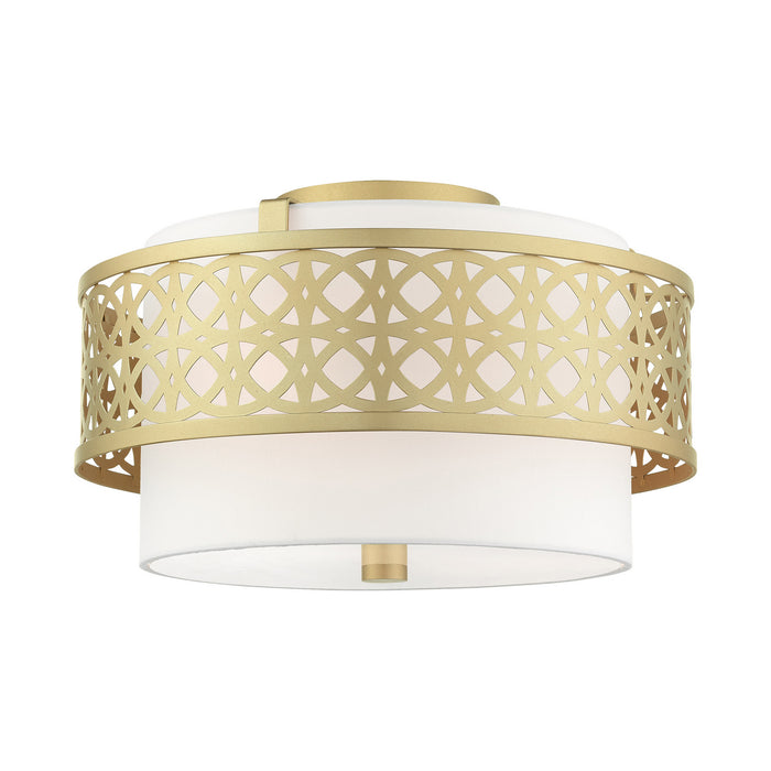 Livex Lighting 49863-33 Three Light Semi Flush Mount, Soft Gold